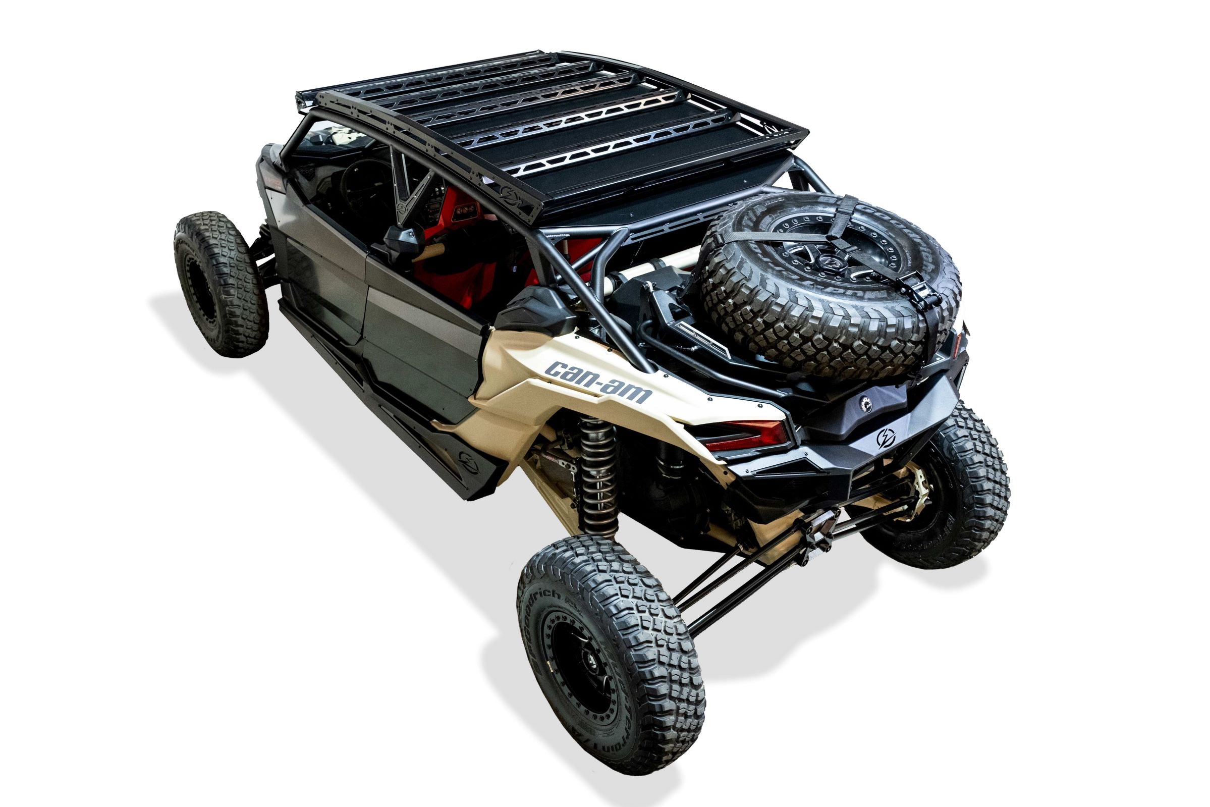 Photo of 2017-2024 Can Am X3 Maverick Volt Series Baja Spare Tire Rack by Elektric Offroad - Premium 2017+ Can Am X3 Maverick Volt Baja Rack for UTVs / Side by Sides