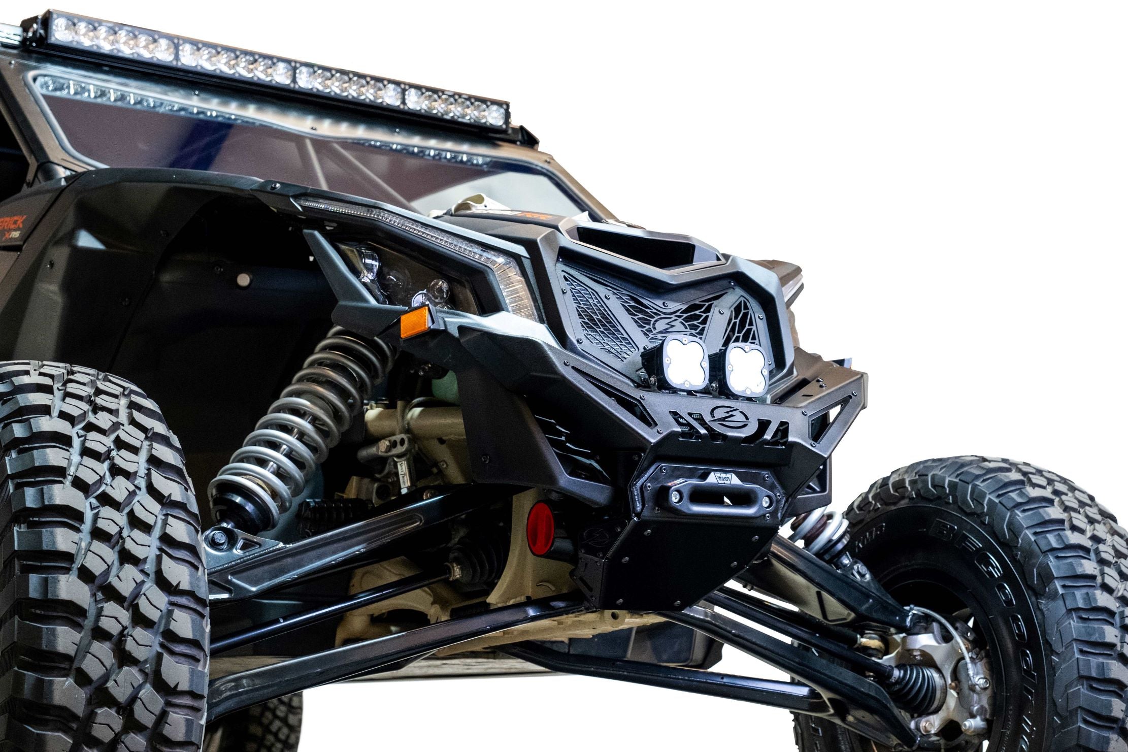 Photo of 2017-2024 Can Am X3 Maverick Volt Series Winch Front Bumper by Elektric Offroad - Premium 2017+ Can Am X3 Maverick Volt Front Winch Bumper for UTVs / Side by Sides