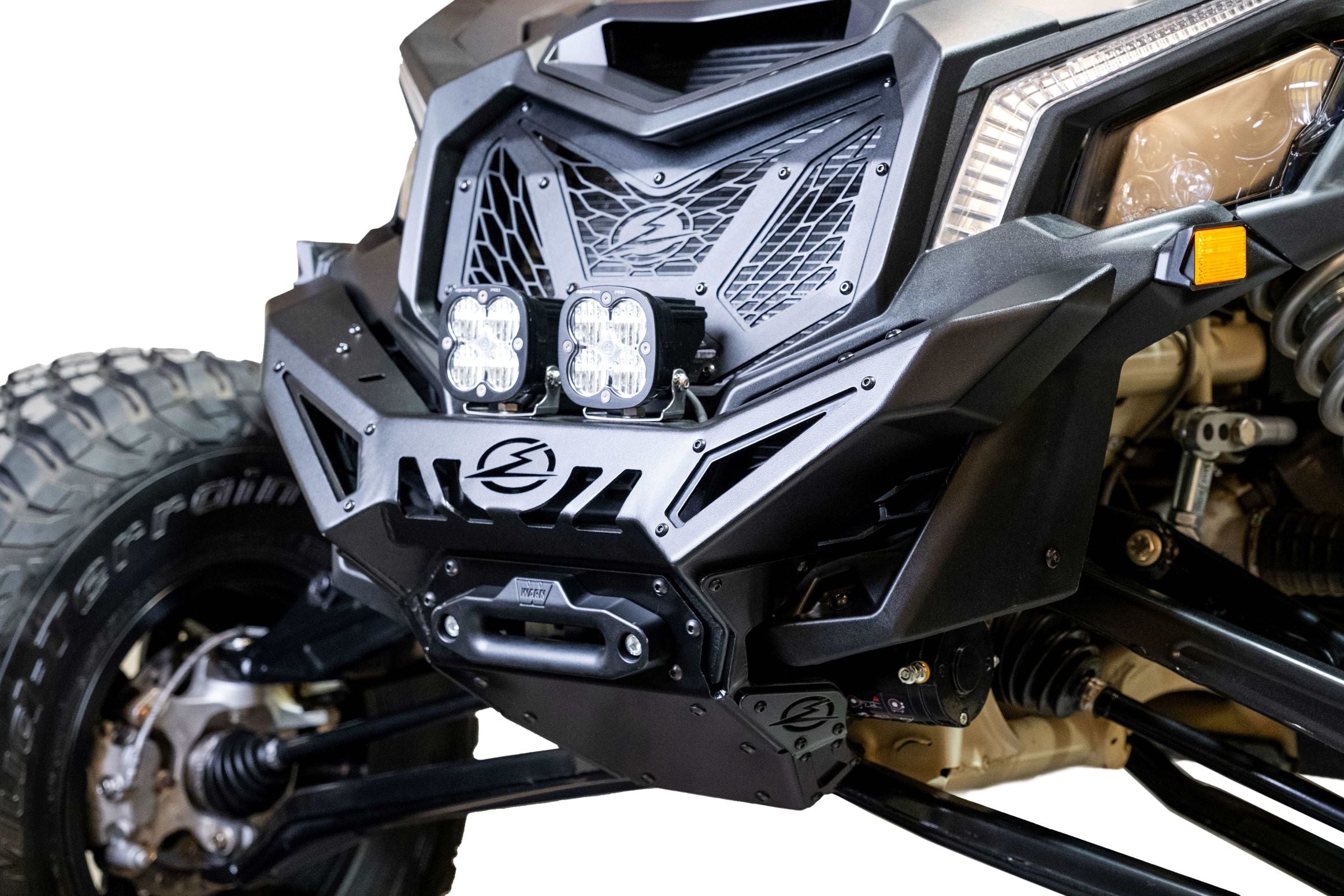 Photo of 2017-2024 Can Am X3 Maverick Volt Series Winch Front Bumper by Elektric Offroad - Premium 2017+ Can Am X3 Maverick Volt Front Winch Bumper for UTVs / Side by Sides