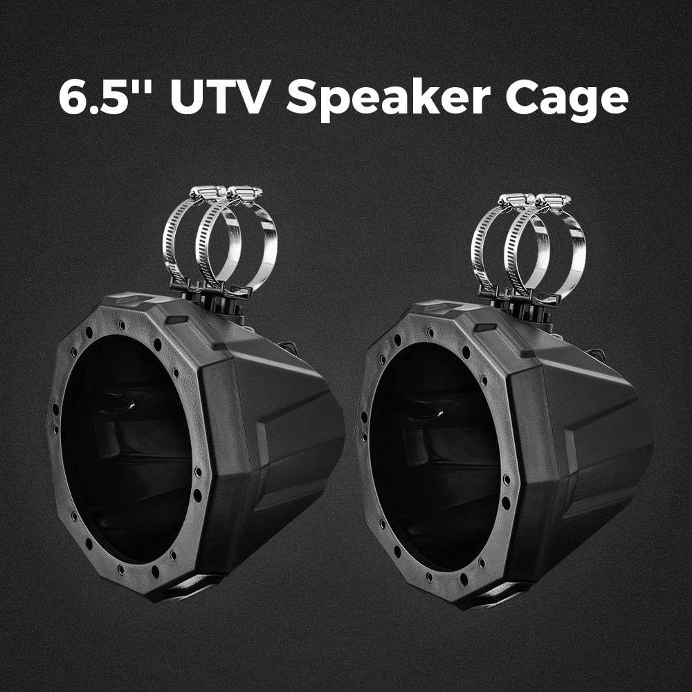 Photo of Universal 6.5" Speaker Cage Swivel Pods with 1.75 to 2" Mounting Clamps by Kemimoto - Premium for UTVs / Side by Sides