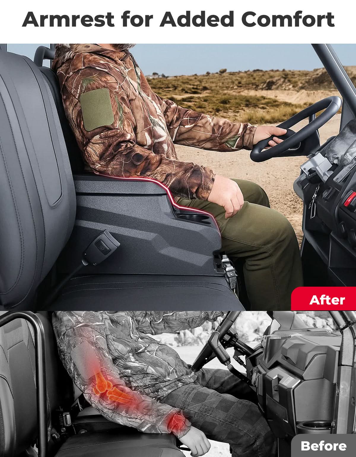 Photo of UTV Bench Seat Center Console Box for Polaris Ranger XP 1000/Crew 2017-2024 by Kemimoto - Premium for UTVs / Side by Sides