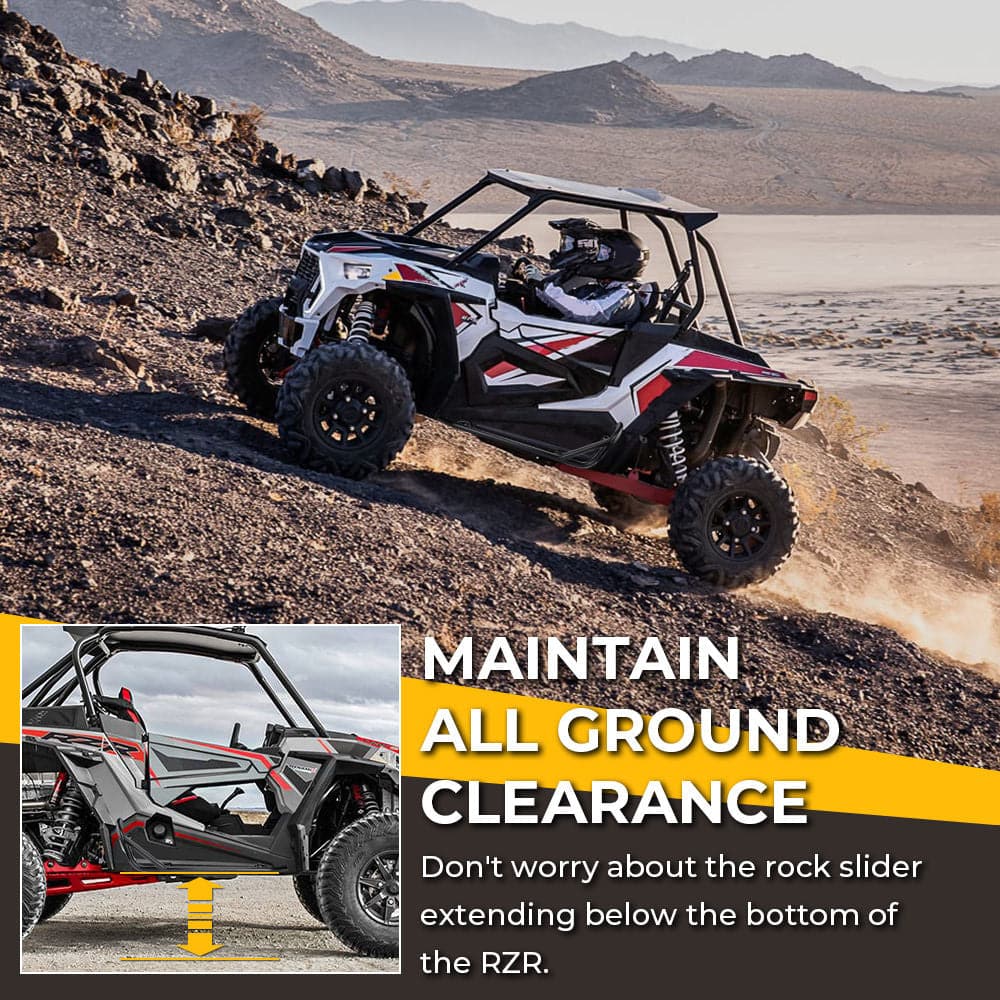 Photo of Spare Tire Carrier Mount & Side Nerf Bars Rock Sliders for Polaris RZR XP 1000 by Kemimoto - Premium for UTVs / Side by Sides