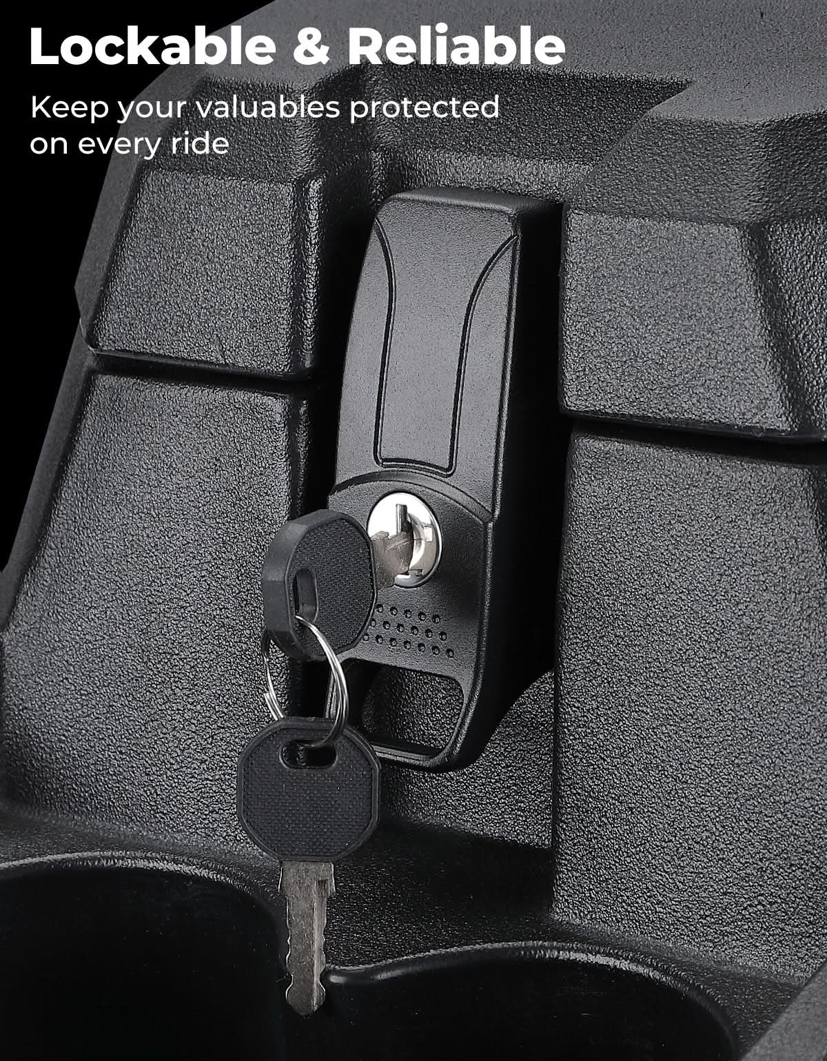 Photo of UTV Bench Seat Center Console Box for Polaris Ranger XP 1000/Crew 2017-2024 by Kemimoto - Premium for UTVs / Side by Sides