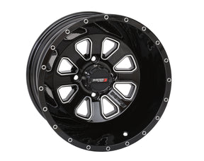 Photo of SYSTEM 3 ST4 WHEEL 14X7 2+5 (-47MM) 4/110 GLOSS BLACK/MACHINED by SYSTEM 3 - Premium Wheels for UTVs / Side by Sides