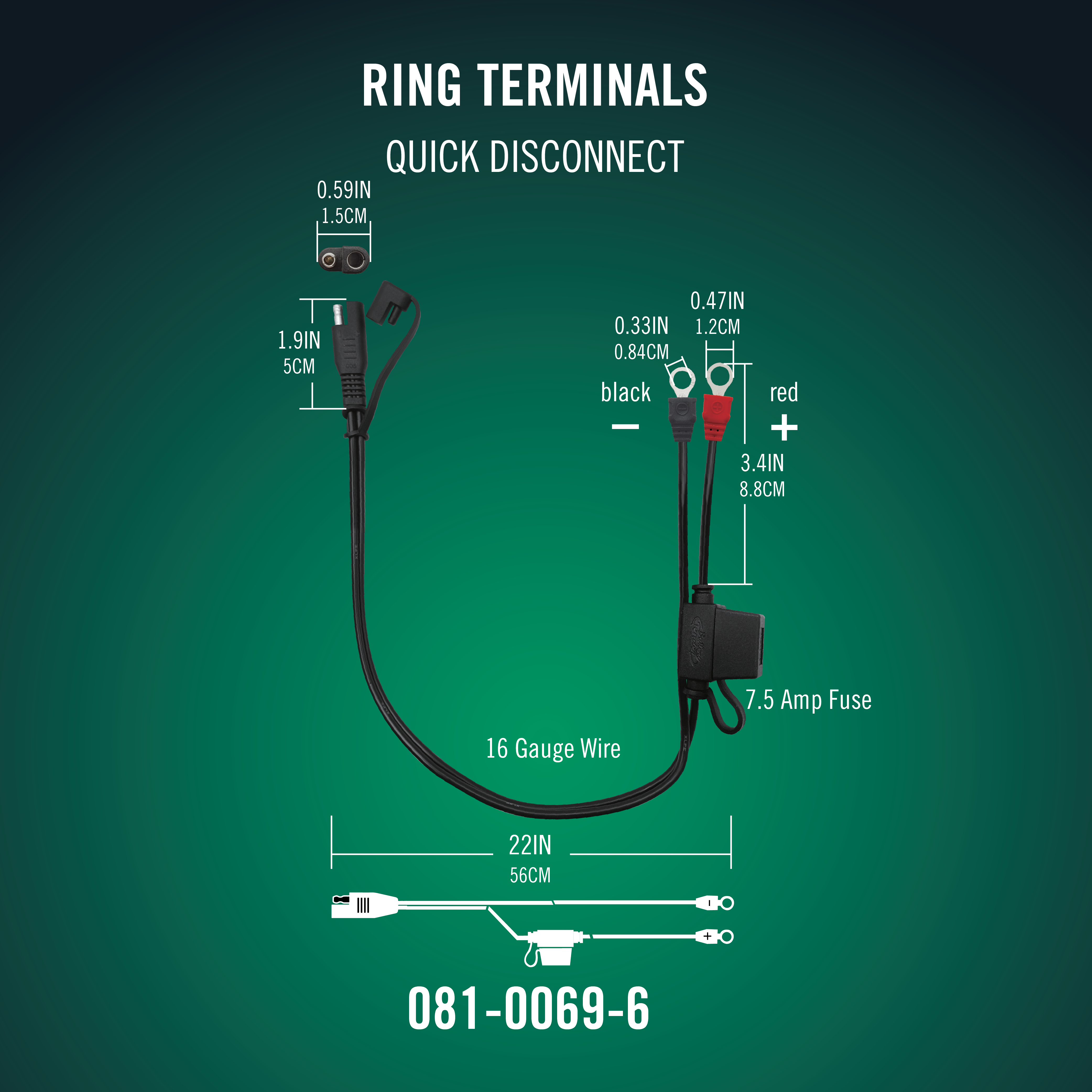 Photo of Ring Terminal Harness with Quick Disconnect 25 Pack by Battery Tender® - Premium for UTVs / Side by Sides