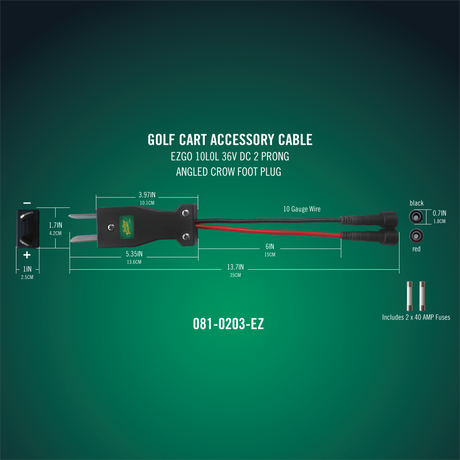 Photo of PowerPlus 36V DC Plug - E-Z-GO 2-Prong Angled Crow Foot by Battery Tender® - Premium for UTVs / Side by Sides