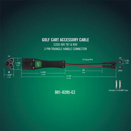 Photo of PowerPlus 48V DC Plug - E-Z-GO 3-Pin Triangle Handle by Battery Tender® - Premium for UTVs / Side by Sides