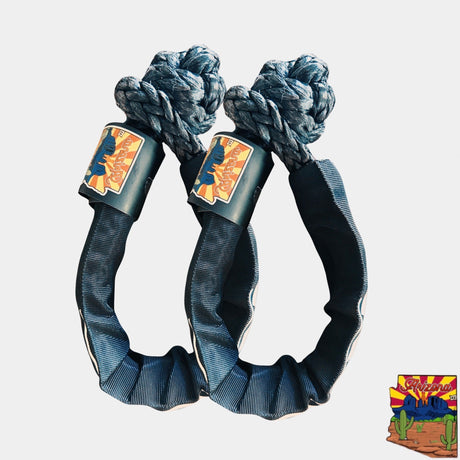 Photo of Soft Shackle 1/2'' x 22'' with sleeve and bag (Set of 2 Shackles) (Lifetime Warranty) by MOJAB OFFROAD - Premium Soft Shackle for UTVs / Side by Sides