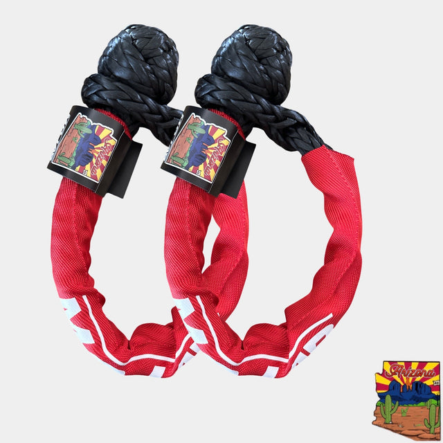 Photo of Limited Edition 1/2'' x 24'' Black Soft shackle with Red Sleeve by MOJAB OFFROAD - Premium for UTVs / Side by Sides
