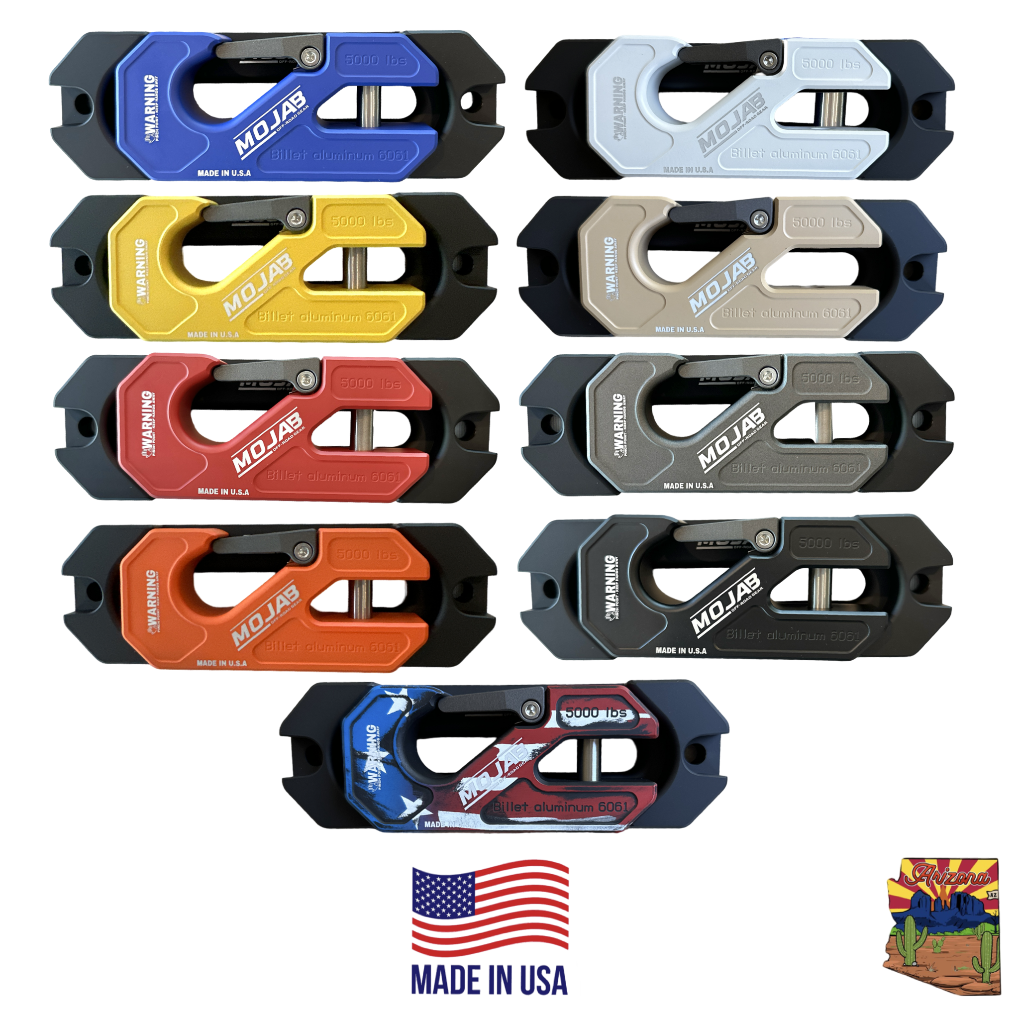 Photo of Side By Side / UTV Aluminum Recessed Winch Shackle with Fairlead Kit, closed latch (LIFE TIME WARRANTY*) by MOJAB OFFROAD - Premium Winches & Winch Mounts for UTVs / Side by Sides