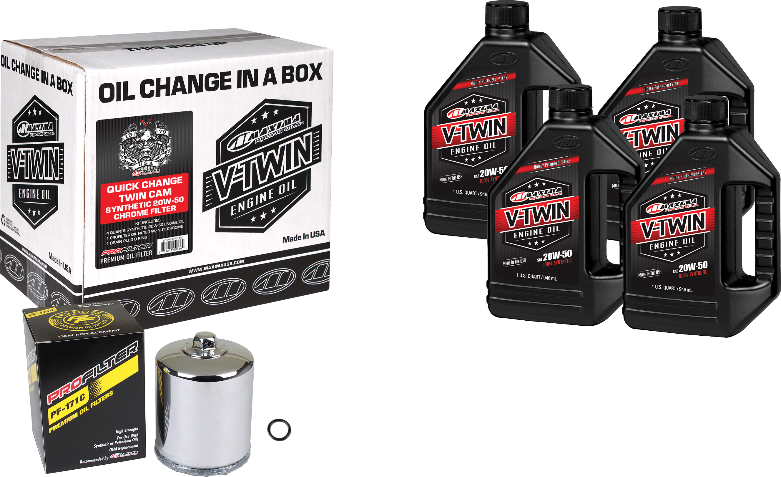 Photo of V-TWIN SYN QUICK CHANGE KIT TC CHROME FILER by MAXIMA - Premium Tools for UTVs / Side by Sides