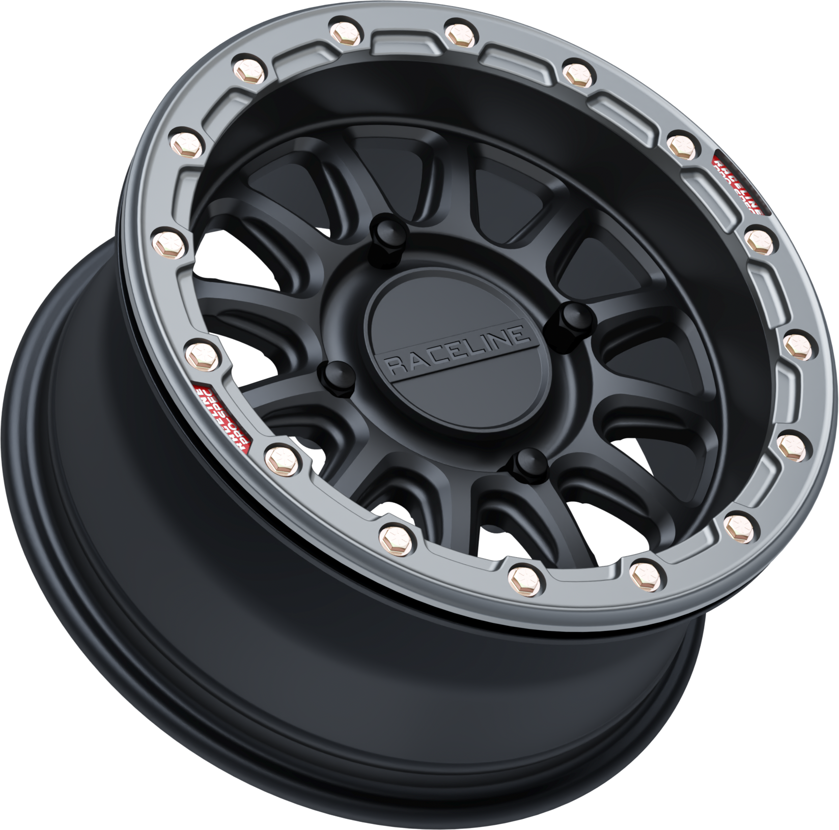 Photo of ALPHA WHEEL 4/156 BLK/GUNMETAL 15X7 (+10MM) by RACELINE - Premium Wheels for UTVs / Side by Sides
