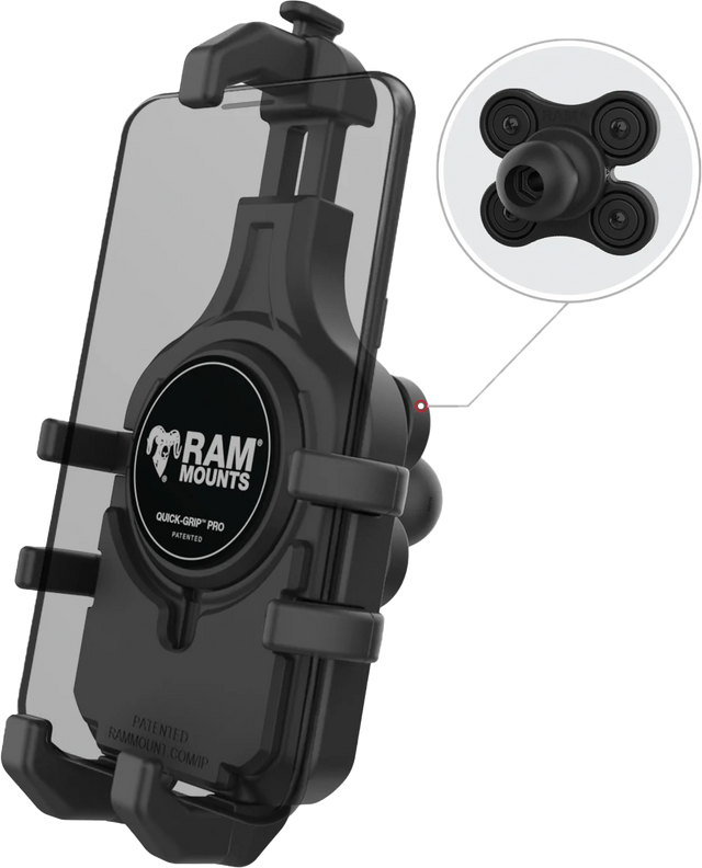 Photo of QUICK-GRIP PRO PHONE HOLDER W/VIBE SAFE BALL by RAM - Premium Accessories for UTVs / Side by Sides