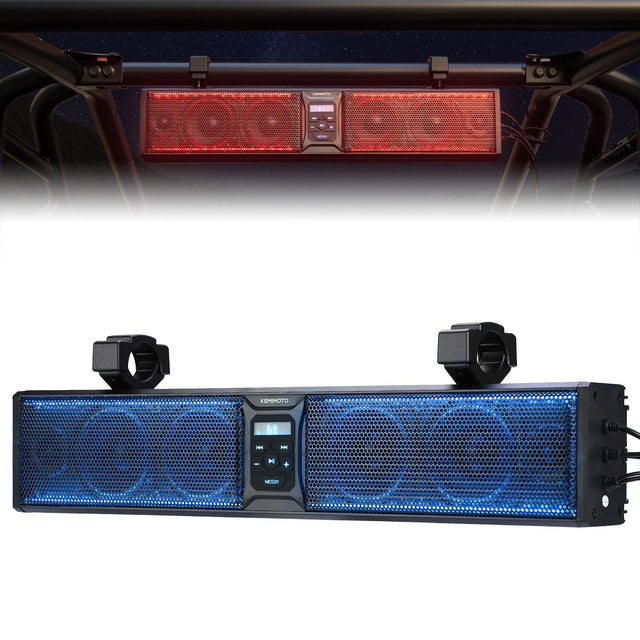 Photo of 6 Speaker 26 Inch RGB Bluetooth Sound Bar for Can Am Maverick/X3/ Trail/ Defender/ Commander by Kemimoto - Premium for UTVs / Side by Sides