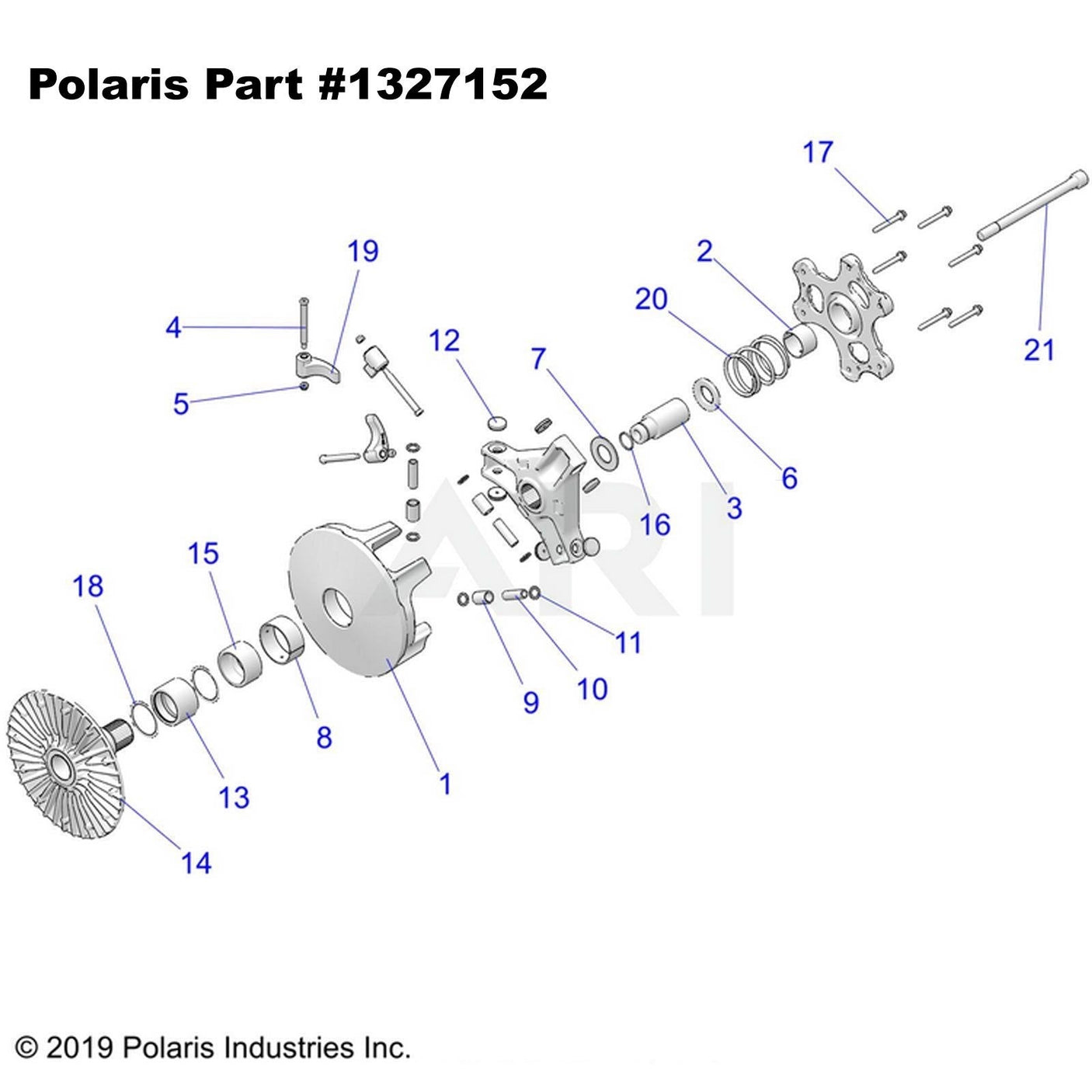 50 Caliber Racing OEM Polaris Primary Clutch for RZR XP Turbo & Turbo S (2021 Only)