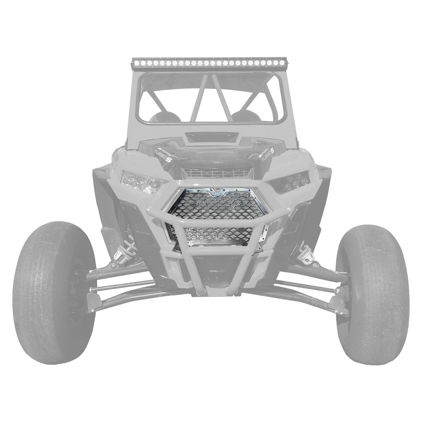 50 Caliber Racing Polaris RZR XP1000 / XP Turbo / Turbo S CNC Billet Grill with Bumper Notch - 2-Tone + Multiple Colors