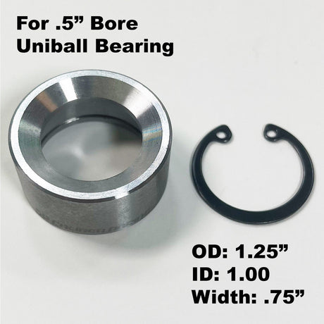 Chromoly Uniball Cups with Snap Ring