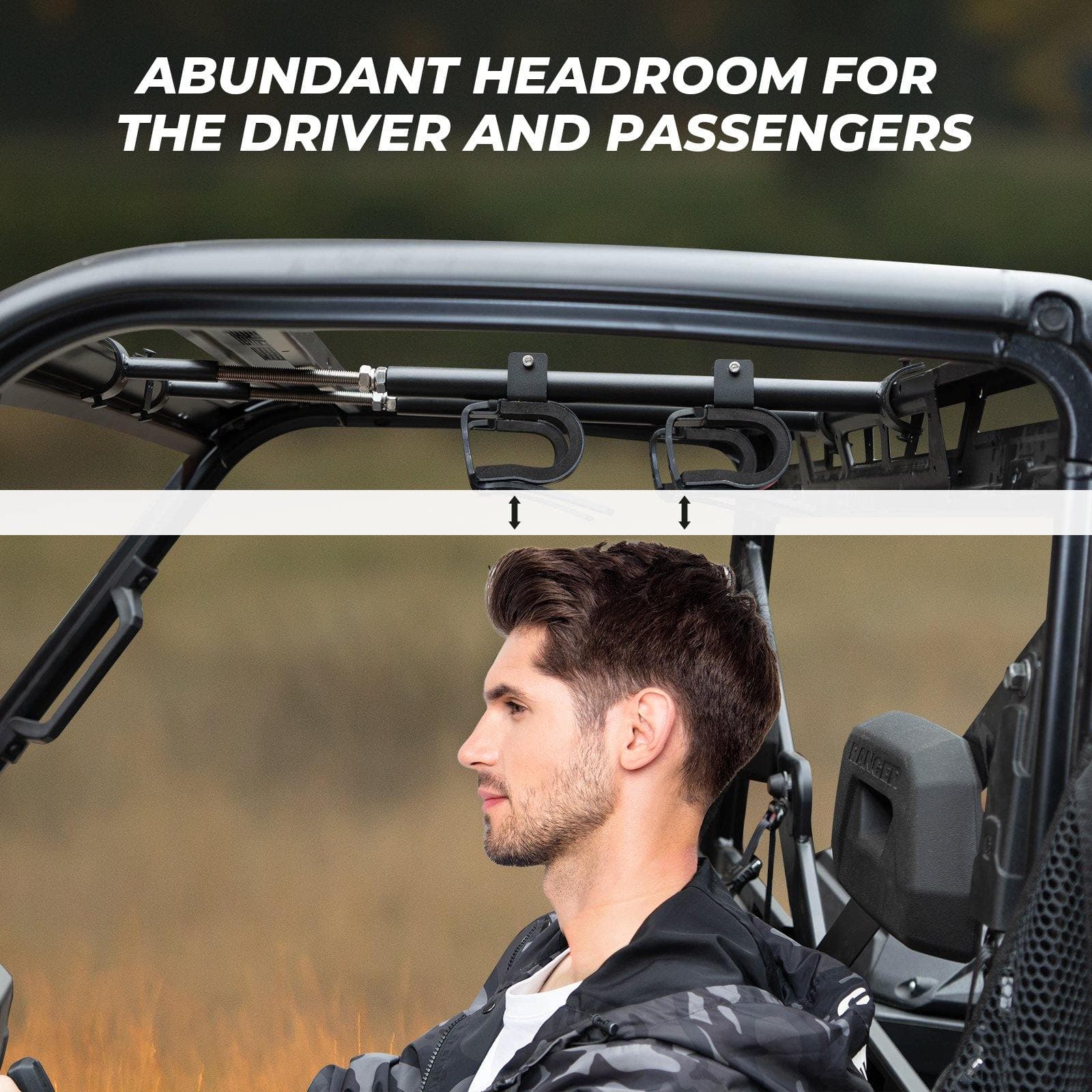 Photo of Overhead Bracket Holder Rack (Front to Back) by Kemimoto - Premium for UTVs / Side by Sides