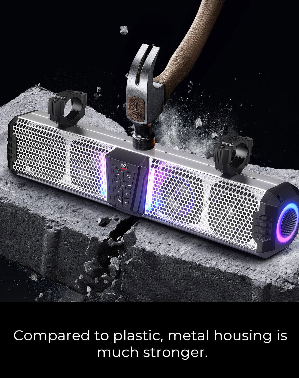 Photo of KEMIMOTO Midnight S60 26" RGB UTV Sound Bar for Golf Cart Marine 1"-2" Roll Bar by Kemimoto - Premium for UTVs / Side by Sides