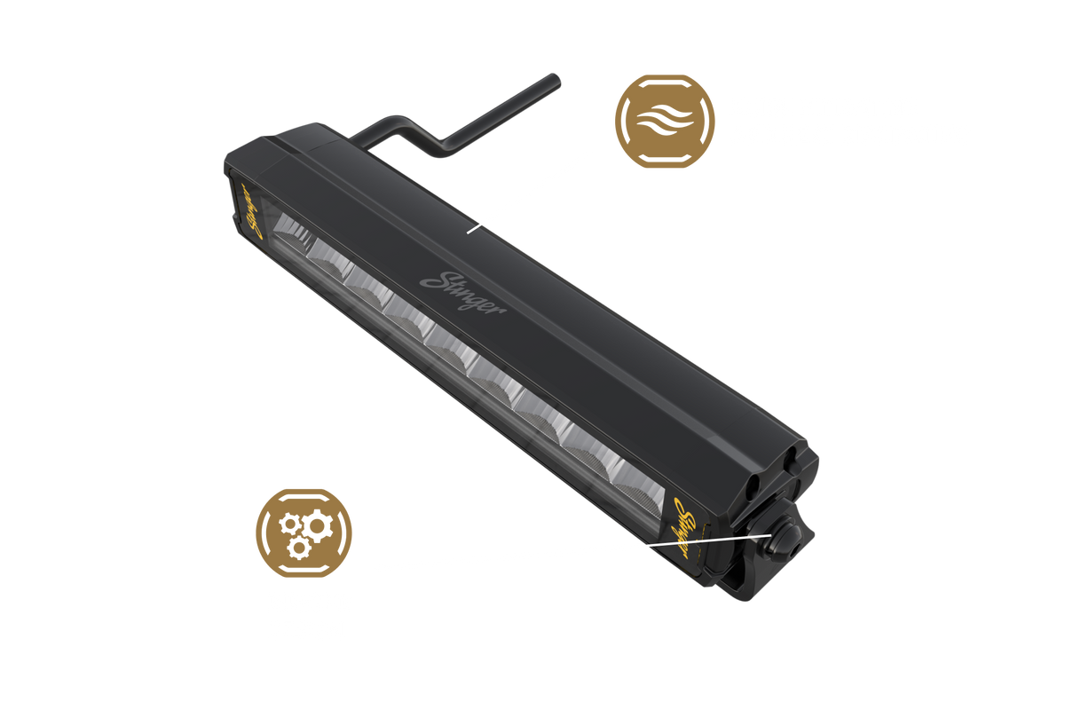 HEXCORE Universal 10" Straight LED Light Bar, Flood Beam with Amber & White Position Light | STL10LB