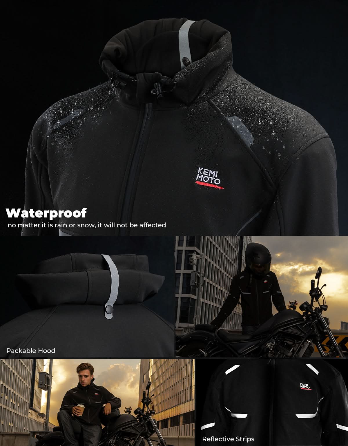 Photo of Heated Jacket with 20000 mAh Battery for Motorcycle Outdoor Hiking by Kemimoto - Premium for UTVs / Side by Sides