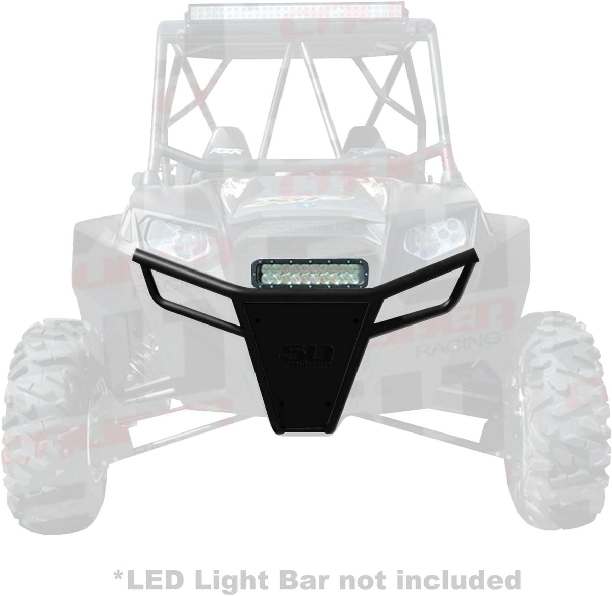 50 Caliber Racing Polaris RZR Front Bumper - 1.5" Steel Tubing + Powdercoat Finish (570, 800, S, XP 900)