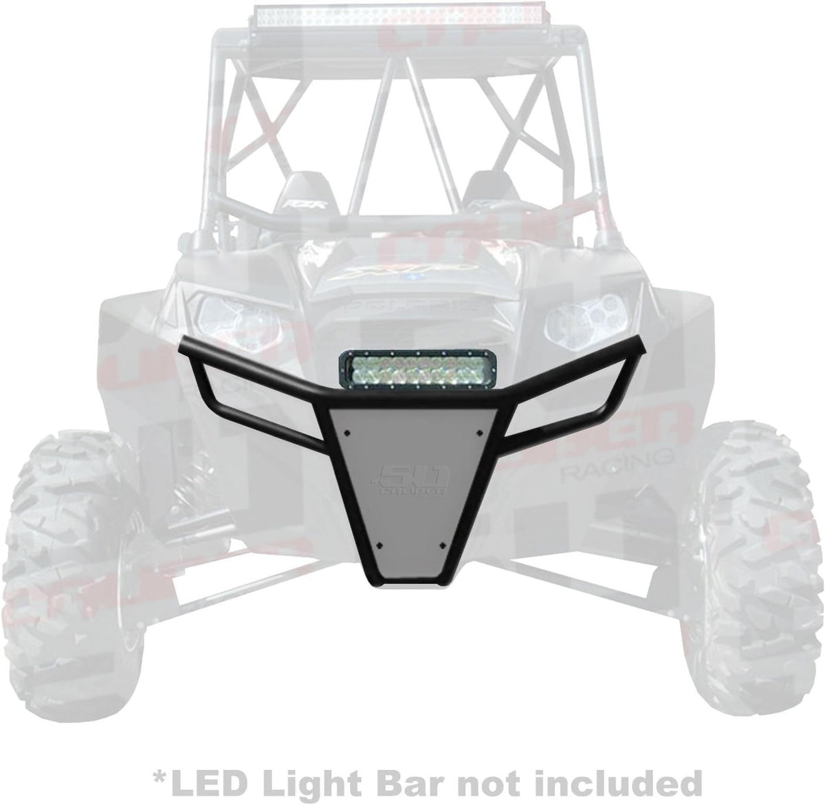 50 Caliber Racing Polaris RZR Front Bumper - 1.5" Steel Tubing + Powdercoat Finish (570, 800, S, XP 900)