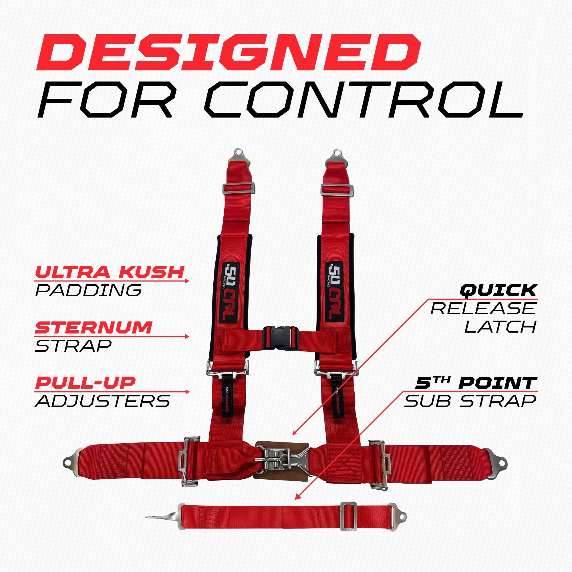 2" 5 point Harness 50 Caliber Racing Harness