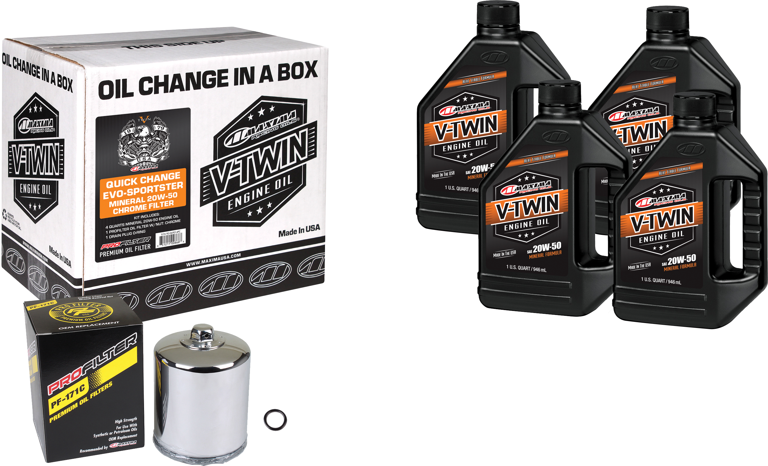 Photo of V-TWIN QUICK CHANGE KIT EVO MINERAL CHROME FILER by MAXIMA - Premium Tools for UTVs / Side by Sides
