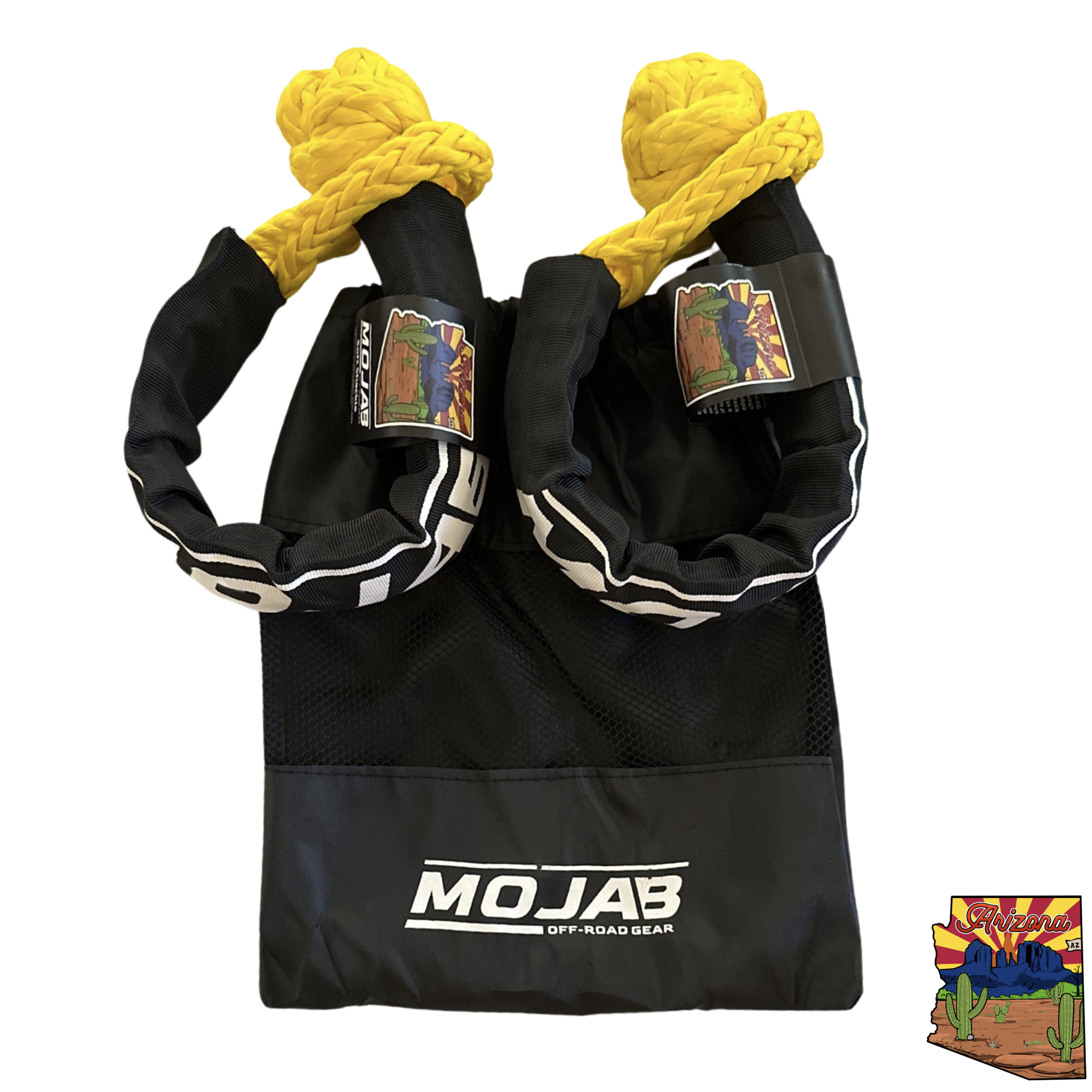 Photo of Soft Shackle 1/2'' x 22'' with sleeve and bag (Set of 2 Shackles) (Lifetime Warranty) by MOJAB OFFROAD - Premium Soft Shackle for UTVs / Side by Sides