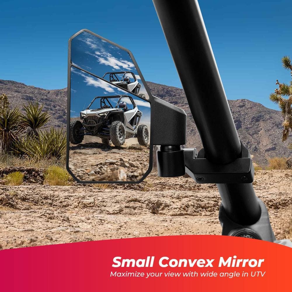 Photo of UTV 1.6"-2" Side Mirrors for Polaris RZR, Pioneer, Can Am Maverick X3 by Kemimoto - Premium for UTVs / Side by Sides