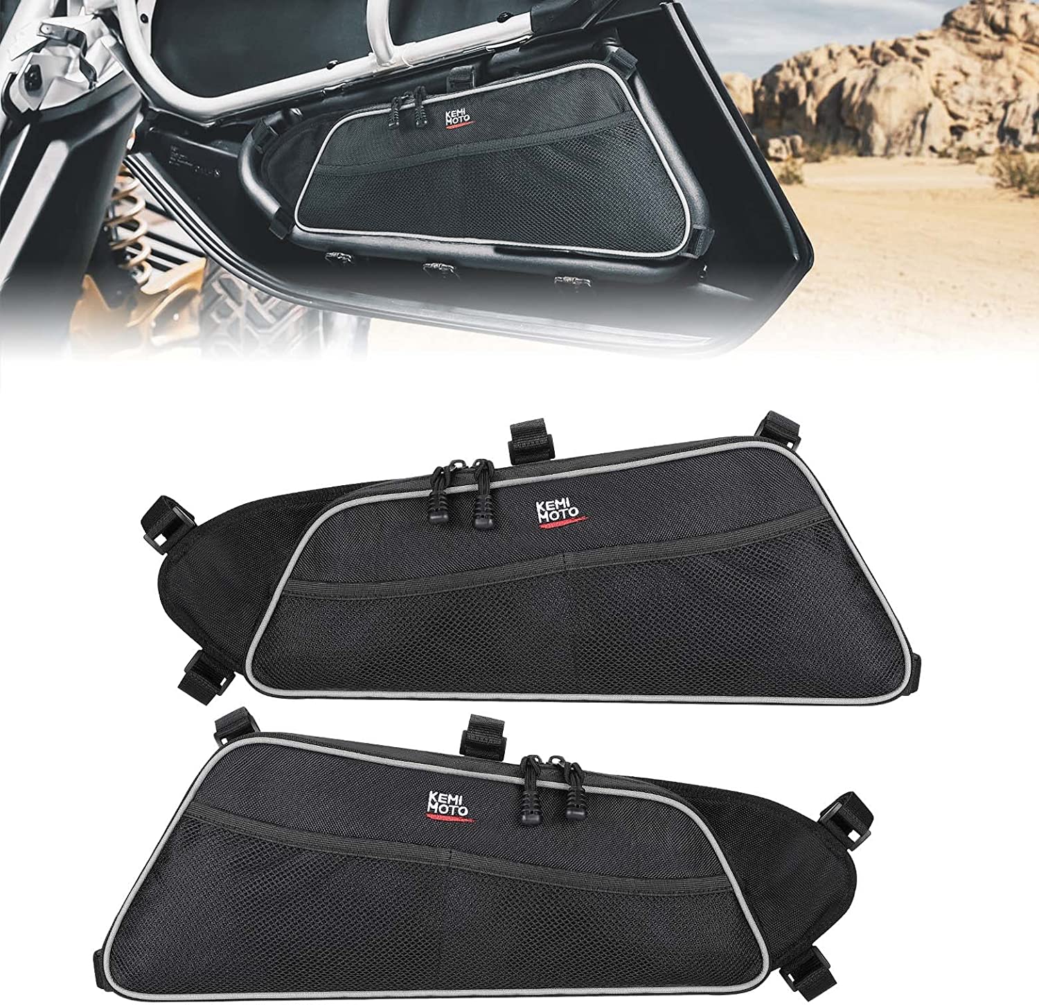 Photo of Lower Door Storage Bags for Can Am Maverick X3/MAX - Set of Two by Kemimoto - Premium for UTVs / Side by Sides