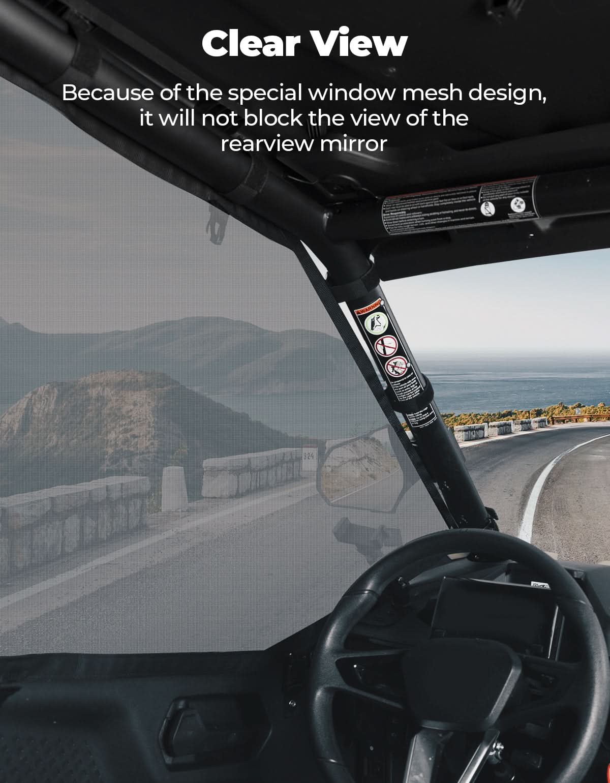 Photo of UTV Window Mesh for CFMOTO ZFORCE 950 SPORT 4 by Kemimoto - Premium for UTVs / Side by Sides