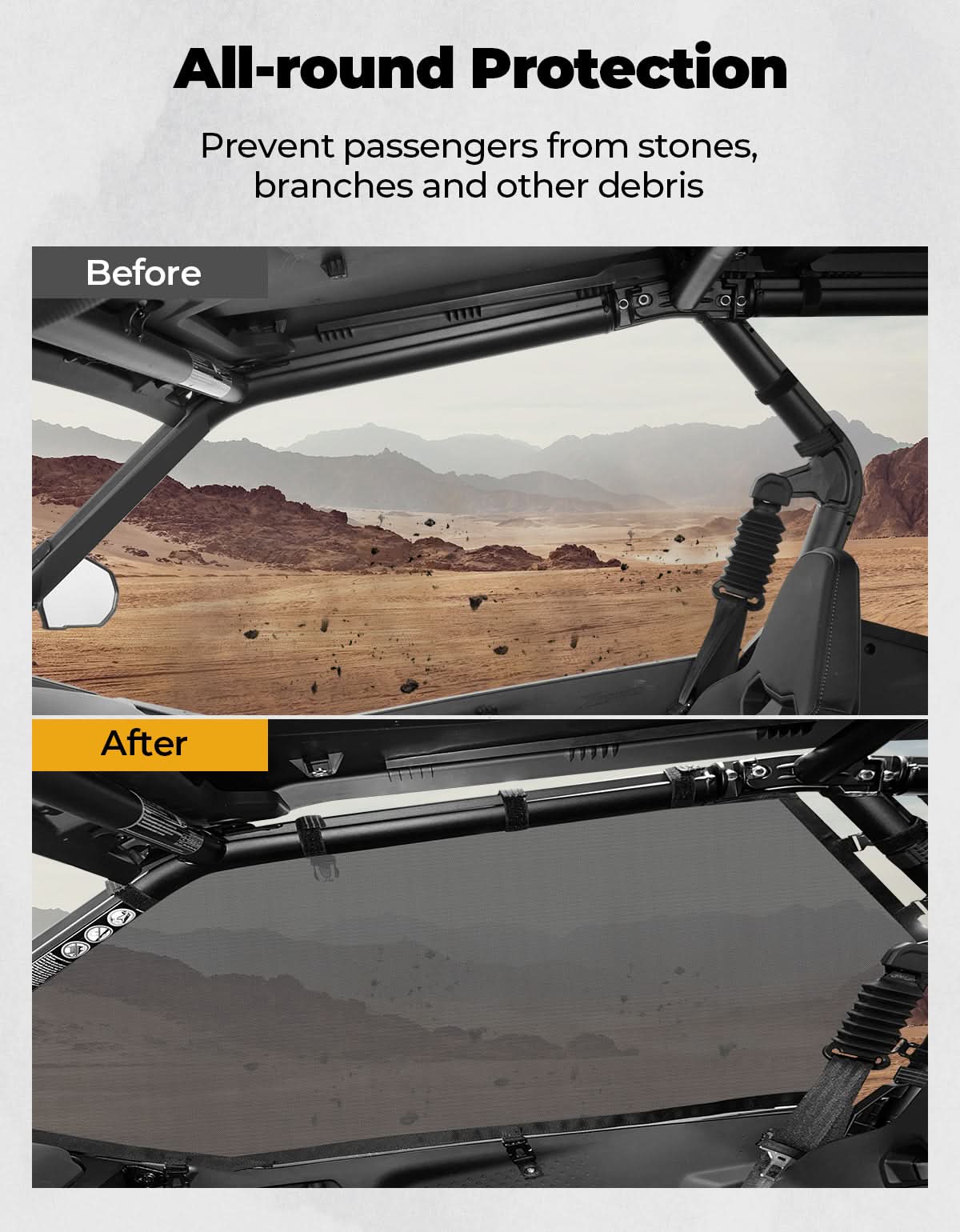 Photo of UTV Window Mesh for CFMOTO ZFORCE 950 SPORT 4 by Kemimoto - Premium for UTVs / Side by Sides