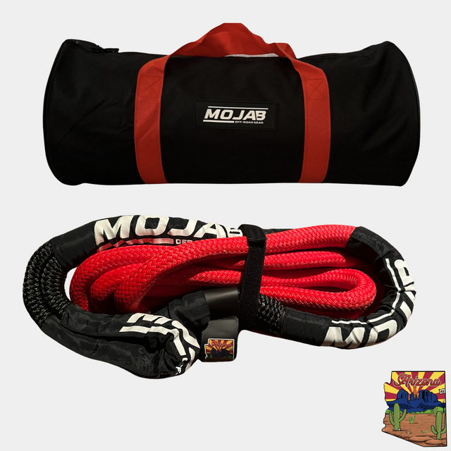 Photo of 1” x 30' Kinetic rope with storage bag (Lifetime Warranty) by MOJAB OFFROAD - Premium for UTVs / Side by Sides