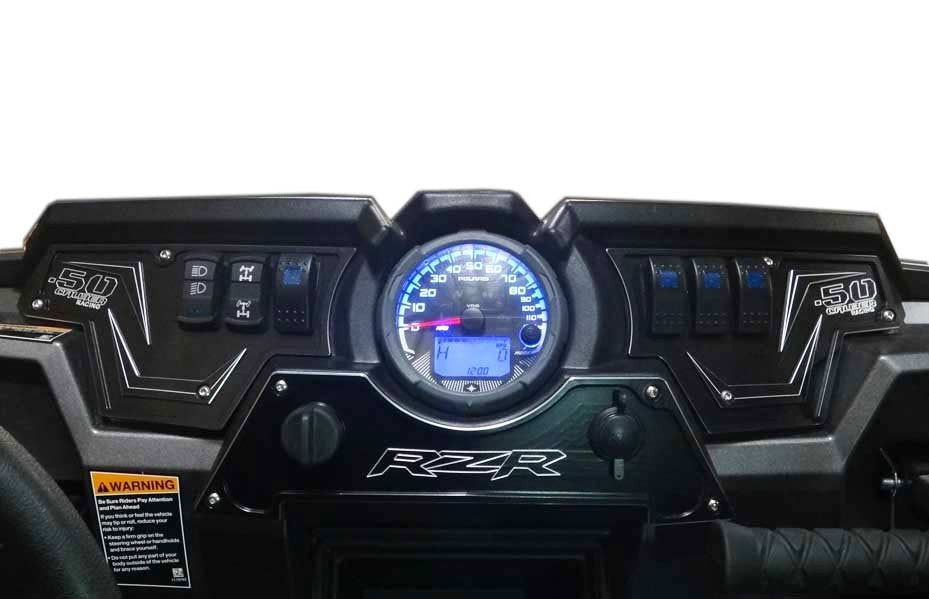 3-Piece Billet Aluminum Dash Panel w/ 6 Switches for RZR XP 1000