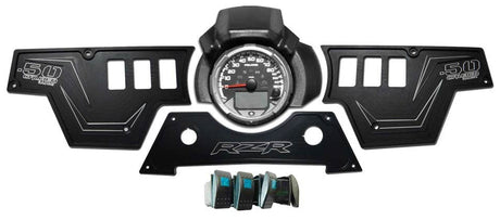 3-Piece Billet Aluminum Dash Panel w/ 6 Switches for RZR XP 1000