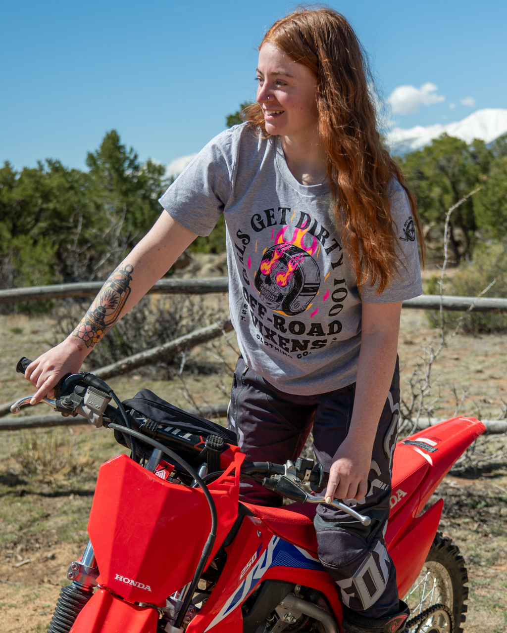 Photo of Moto Head Unisex Tee by OFF-ROAD VIXENS CLOTHING CO. - Premium Apparel & Accessories for UTVs / Side by Sides