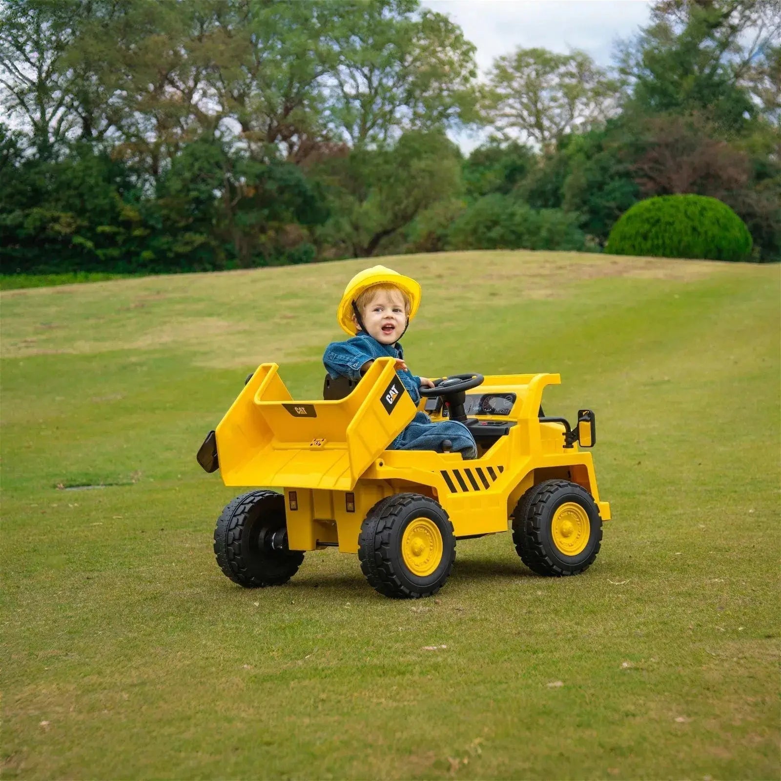 Photo of 12V CAT Electric Dump Truck 1 Seater Ride-On by Freddo Toys - Premium Electric Kids Cars for UTVs / Side by Sides