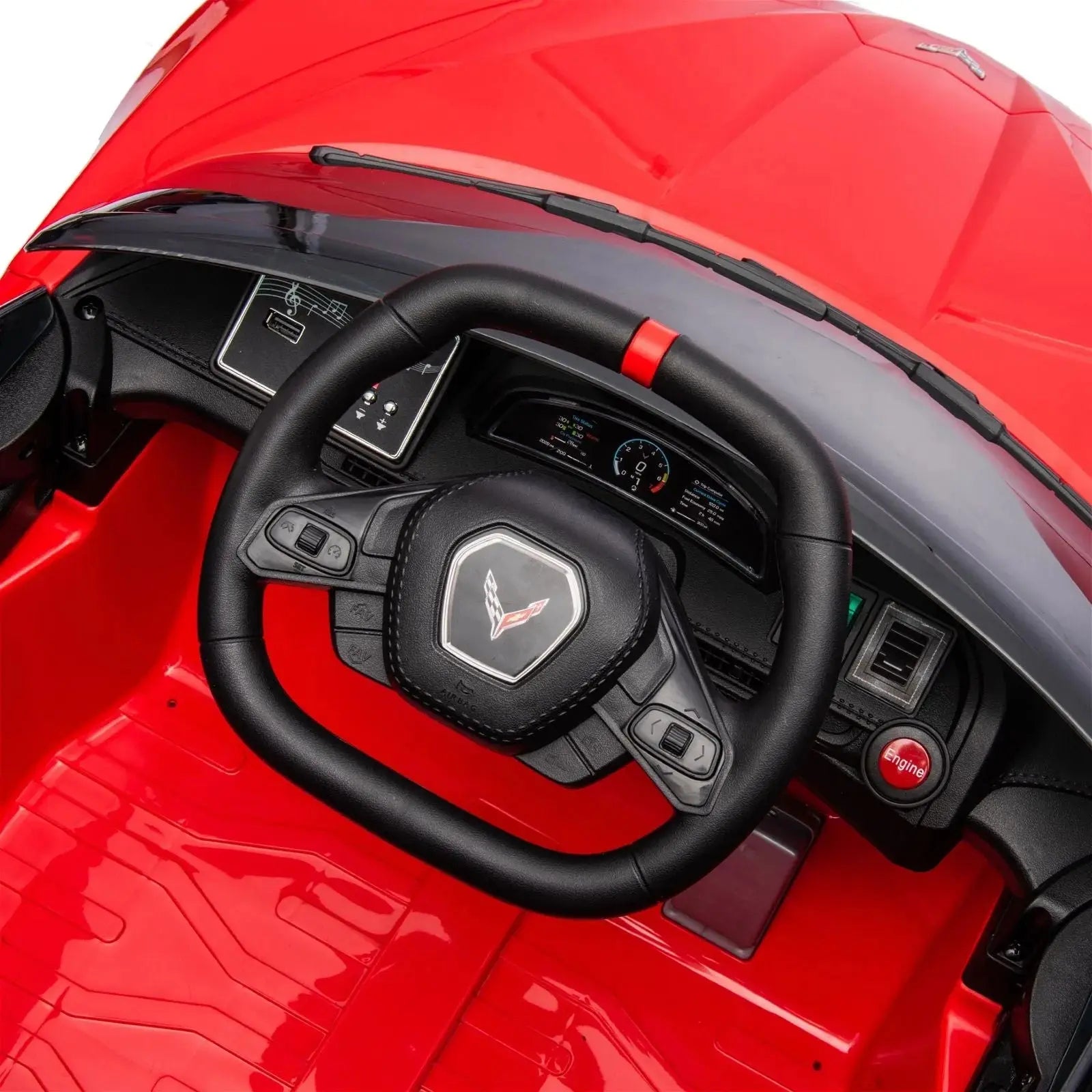 Photo of 12V Chevrolet Corvette C8 Stingray 1-Seater Kids Ride-On Car by Freddo Toys - Premium Ride On Cars for UTVs / Side by Sides