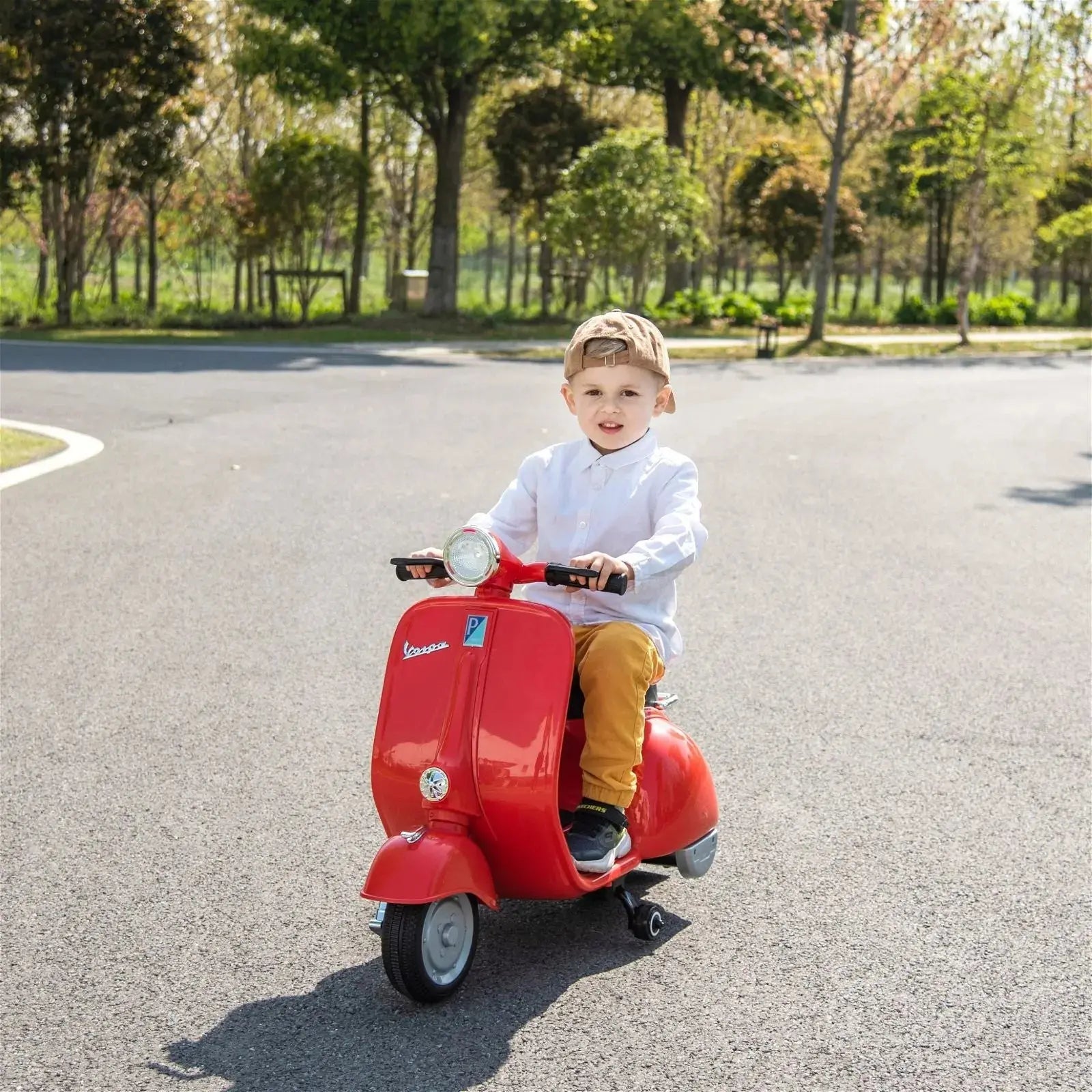 Photo of 12V Kids' Vespa Electric Ride-On Scooter by Freddo Toys - Premium Ride On Cars for UTVs / Side by Sides
