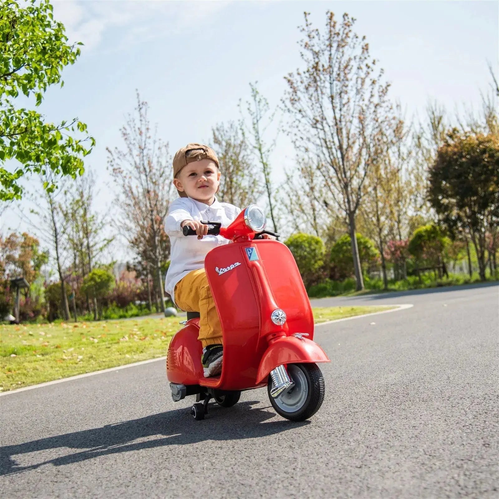Photo of 12V Kids' Vespa Electric Ride-On Scooter by Freddo Toys - Premium Ride On Cars for UTVs / Side by Sides
