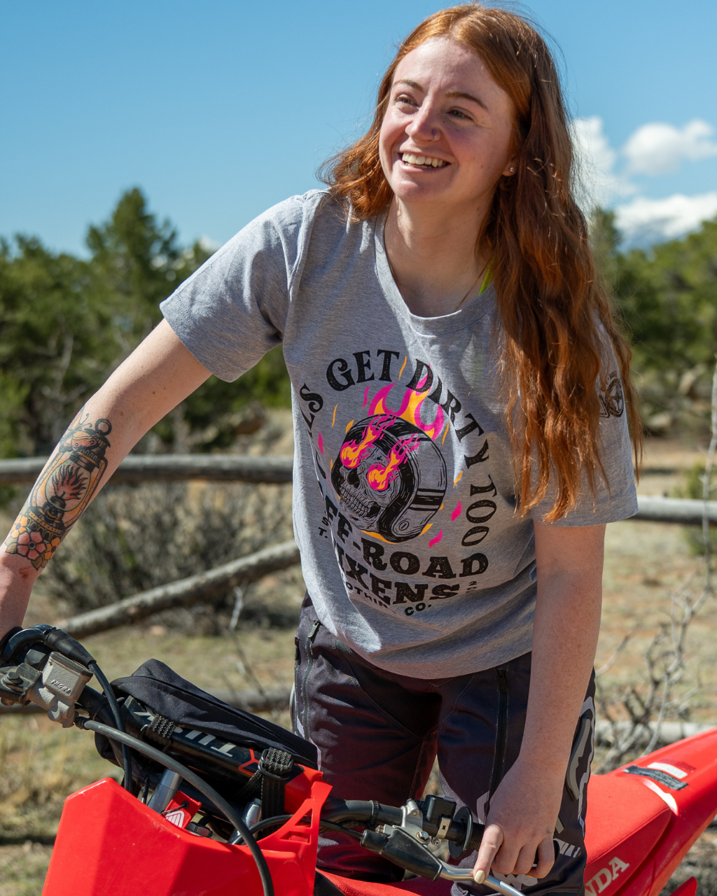 Photo of Moto Head Unisex Tee by OFF-ROAD VIXENS CLOTHING CO. - Premium Apparel & Accessories for UTVs / Side by Sides
