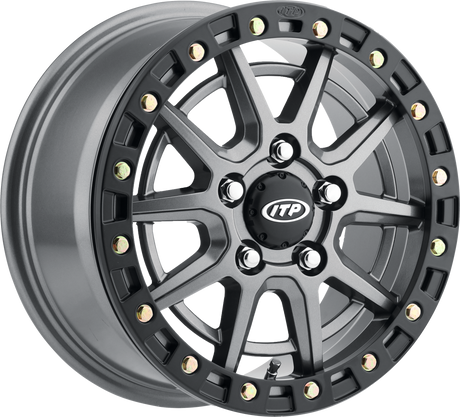 Photo of SD10 GREY/BLK RING 15X7 5/4.5 6+1 by ITP - Premium Wheel Components for UTVs / Side by Sides
