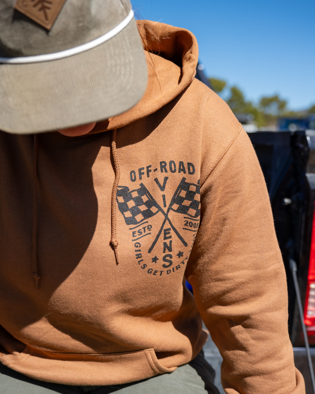 Photo of Finish Line Unisex Pullover Hoodie by OFF-ROAD VIXENS CLOTHING CO. - Premium Apparel & Accessories for UTVs / Side by Sides