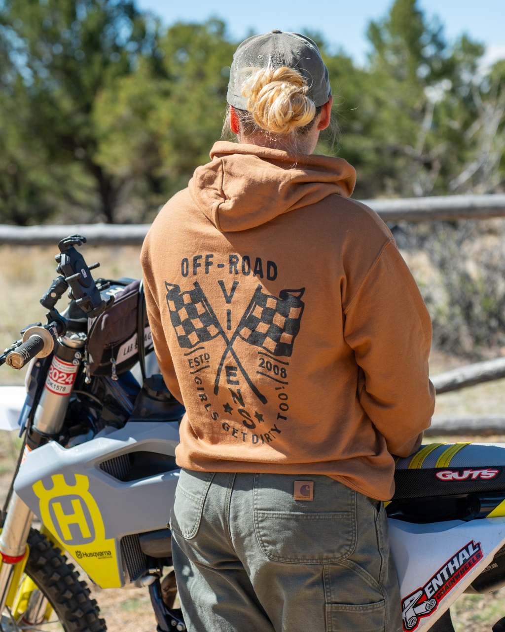 Photo of Finish Line Unisex Pullover Hoodie by OFF-ROAD VIXENS CLOTHING CO. - Premium Apparel & Accessories for UTVs / Side by Sides