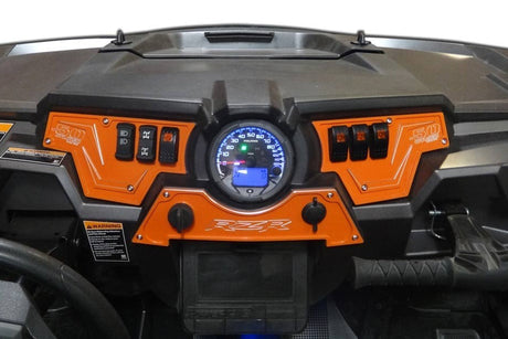 XP1000 3-Piece Billet Aluminum Dash Panel with 6 Switches - Orange