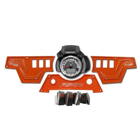 XP1000 3-Piece Billet Aluminum Dash Panel with 6 Switches - Orange