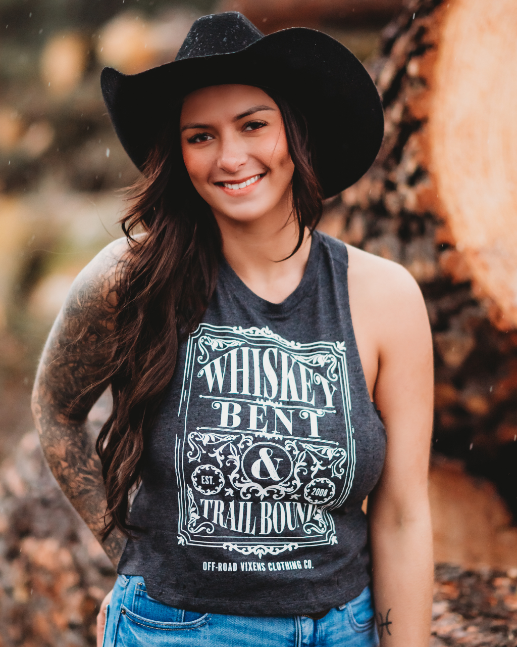 Photo of Whiskey Bent Cropped Tank by OFF-ROAD VIXENS CLOTHING CO. - Premium Apparel & Accessories for UTVs / Side by Sides