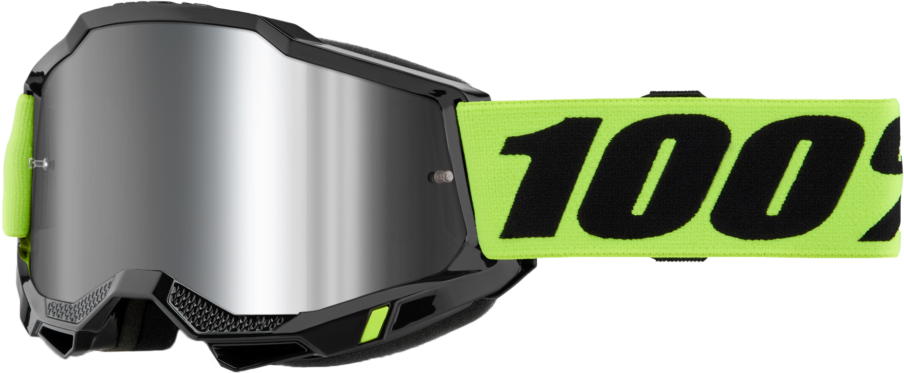 Photo of ACCURI 2 GOGGLE NEON YELLOW MIRROR SILVER LENS by 100-PERCENT - Premium Eyewear for UTVs / Side by Sides